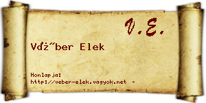 Véber Elek névjegykártya